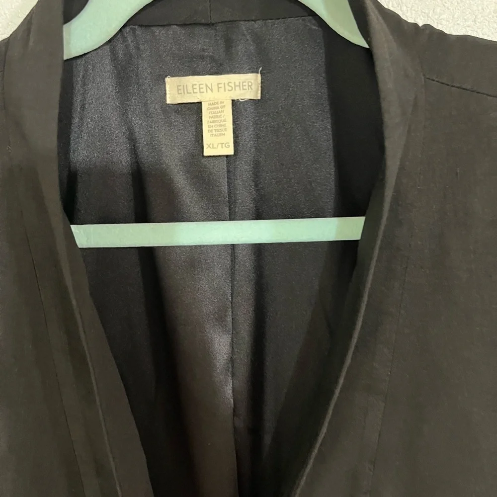 Eileen Fisher, black blazer size XL minimalist business career single button - Picture 2 of 3